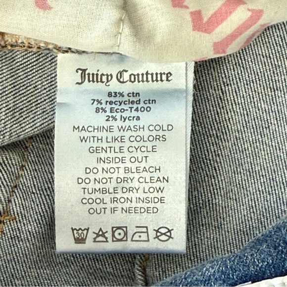 NEW Juicy Couture Melrose High Rise Light Wash Blue Lace-Up Jeans Size 28 - Picture 14 of 16